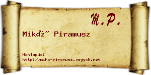 Mikó Piramusz névjegykártya